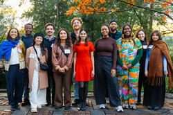 RISD Presidential Fellows pose for a photo at welcoming event in early September 2025