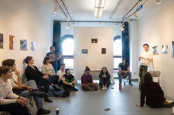 the graduate Photography department in crit