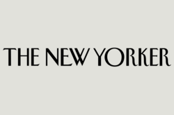 the new yorker logo black on gray