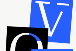 Voting image in RISD blue and custom incomplete font. 