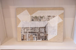 a two-dimensional image providing a through-the-ceiling view of adjoining rooms