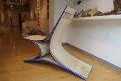 student work by Jia Hu displayed in a gallery