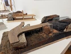 student work by Maya Sosland displayed in a gallery