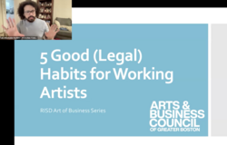 a slide and a person presenting on zoom