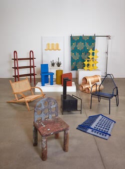 An assortment of modern furniture in an exhibtion gallery