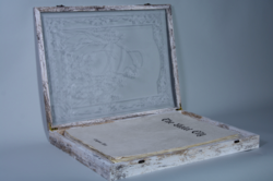 a book with a glass cover