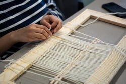 a close up of a loom