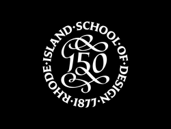 a calligraphed 150 encircled by the words Rhode Island School of Design