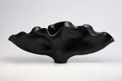 jet black glass vessel by Toots Zynsky