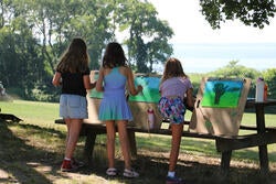 young artists painting at Tillinghast Place