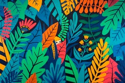 brightly colored floral illustration by Allison Cole