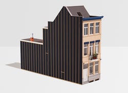 intricate paper model of a building by Anther Kiley