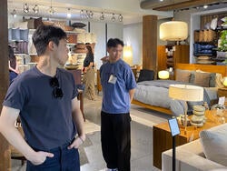 A group visits williams sonoma