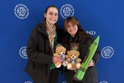 students pose with RISD Giving Day prizes