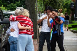 risd president crystal williams smiles with incoming students