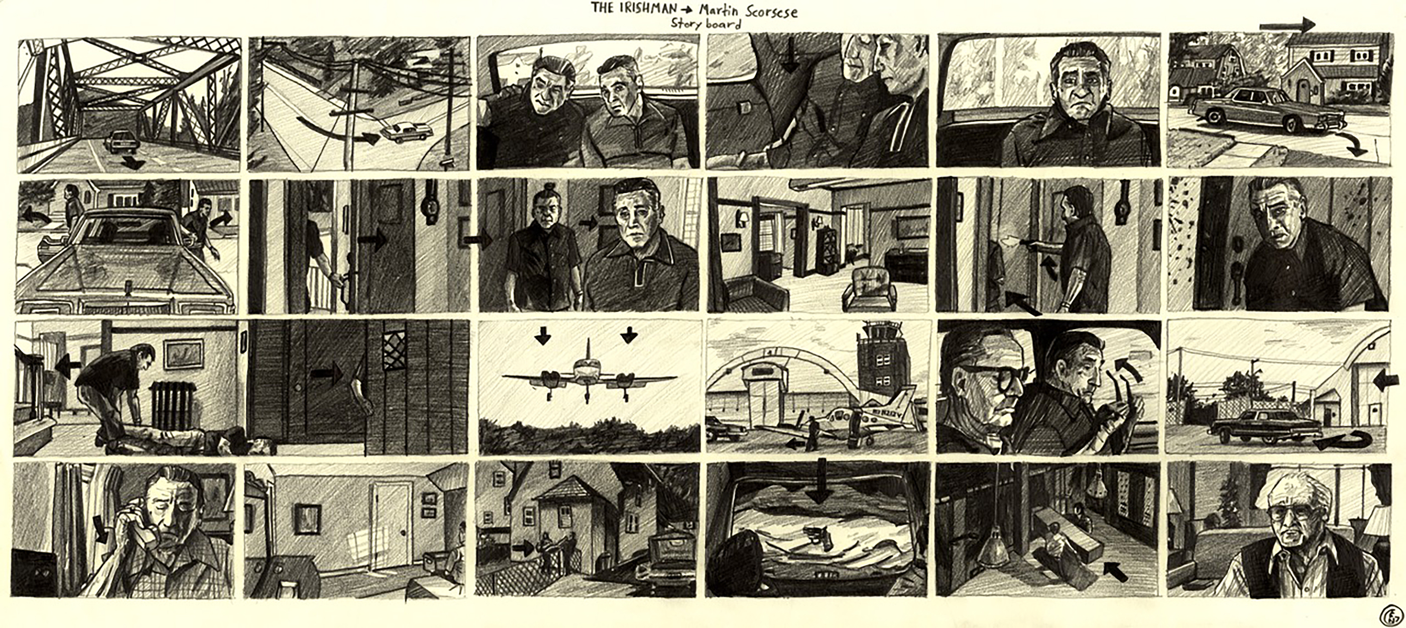 a storyboard for a crime drama
