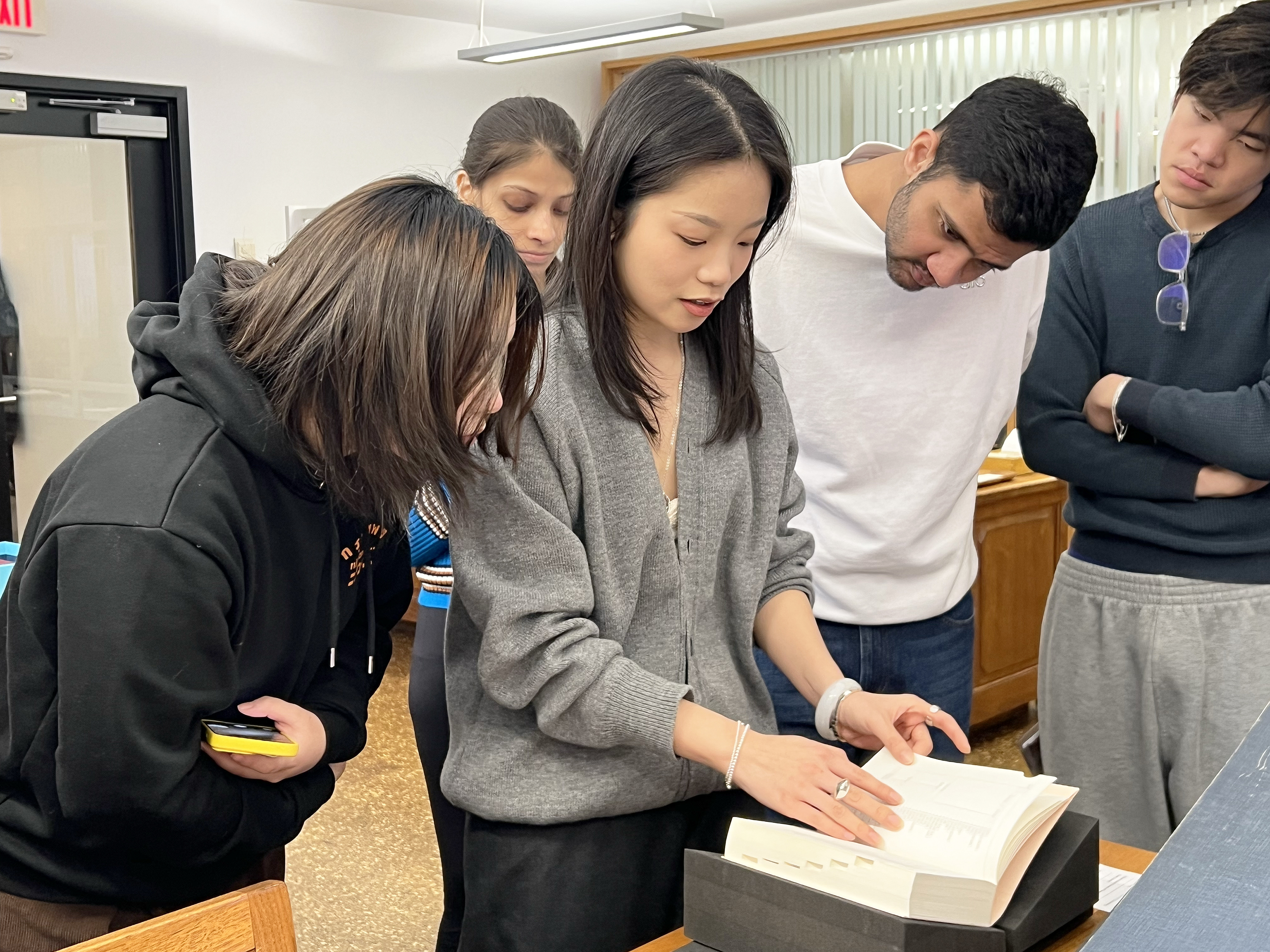 students check out compelling projects in Special Collections