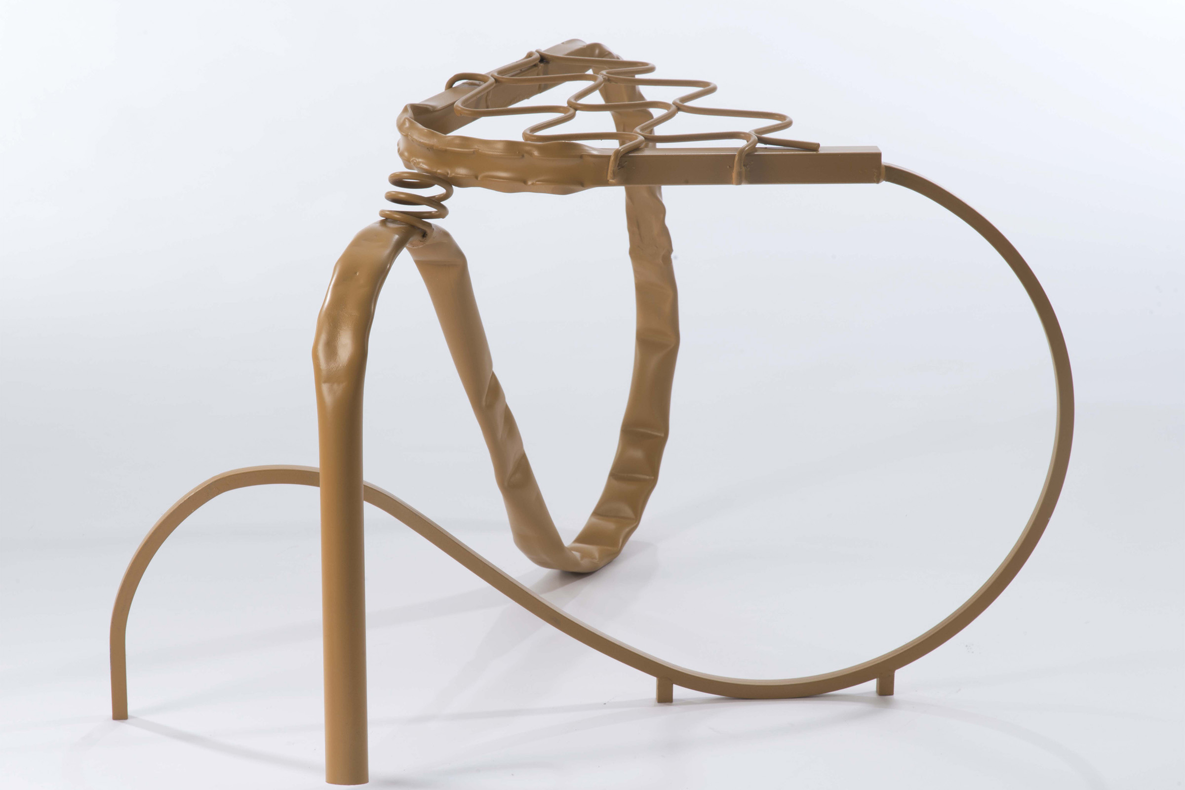 a conceptual chair made of twisted metal