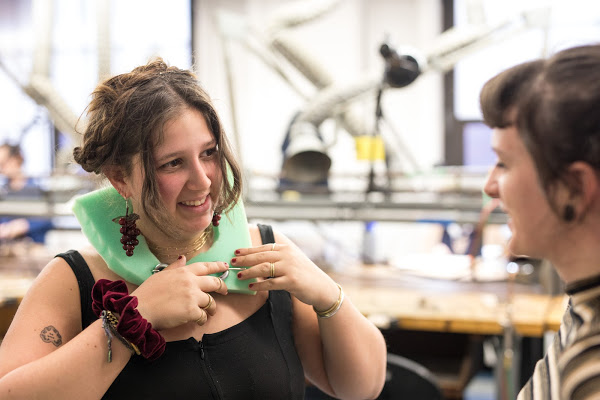 Lucy Freedman 21 FD talks with Jockel about the necklace she's making