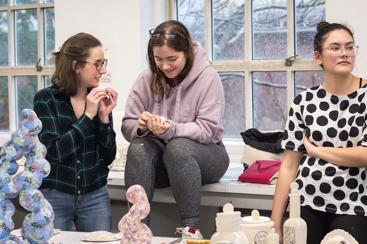 Students in ceramics class