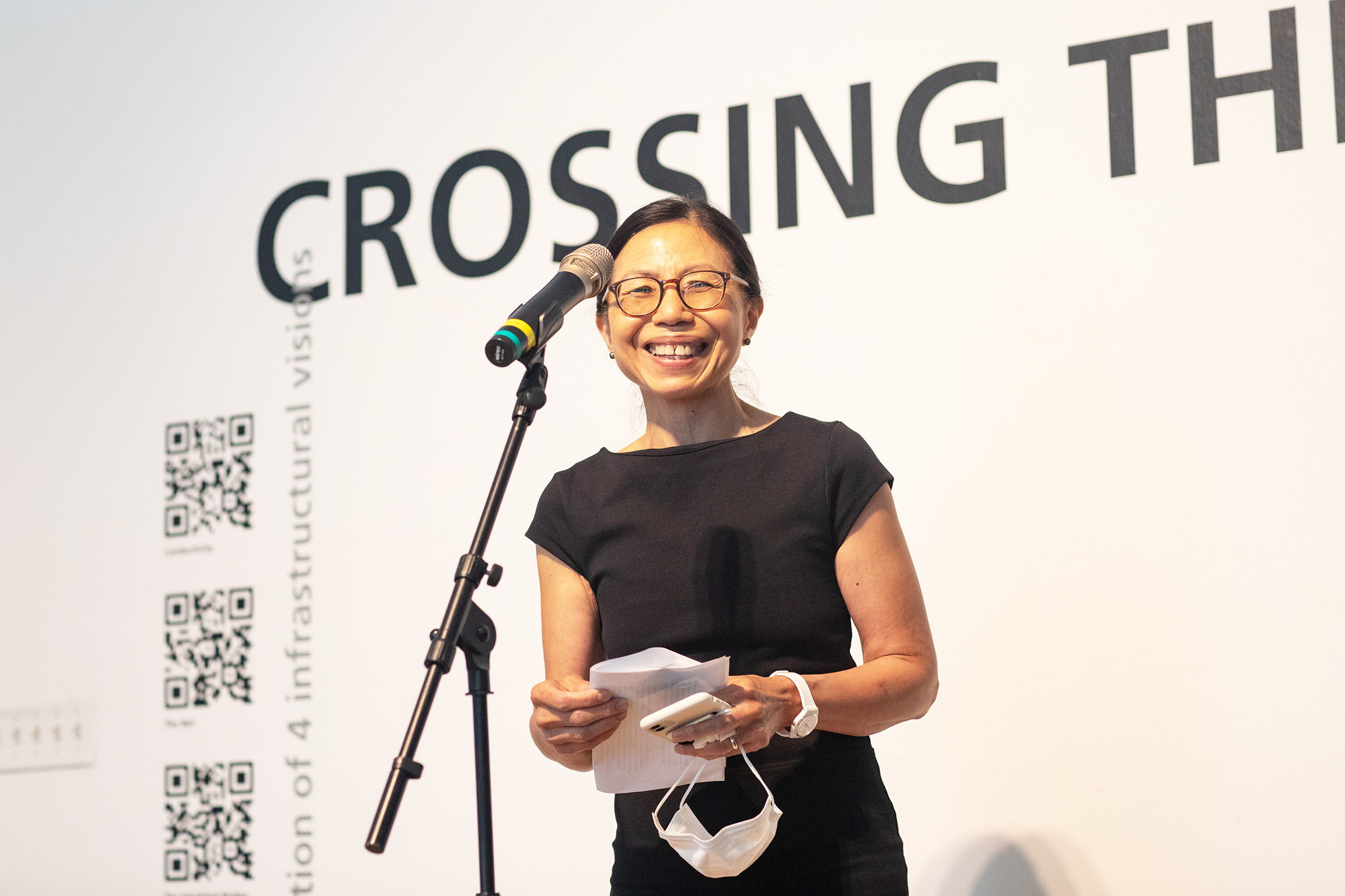 Liliane Wong welcomes visitors to the exhibition