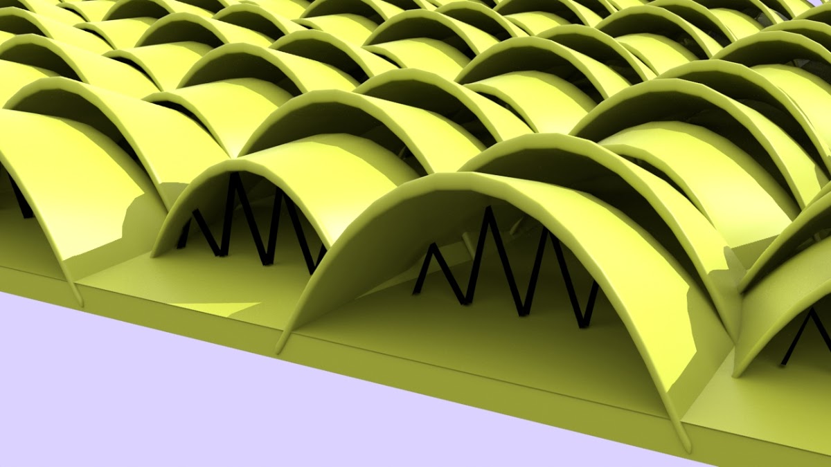 Detail of the woven support structure designed by the Textiles research group