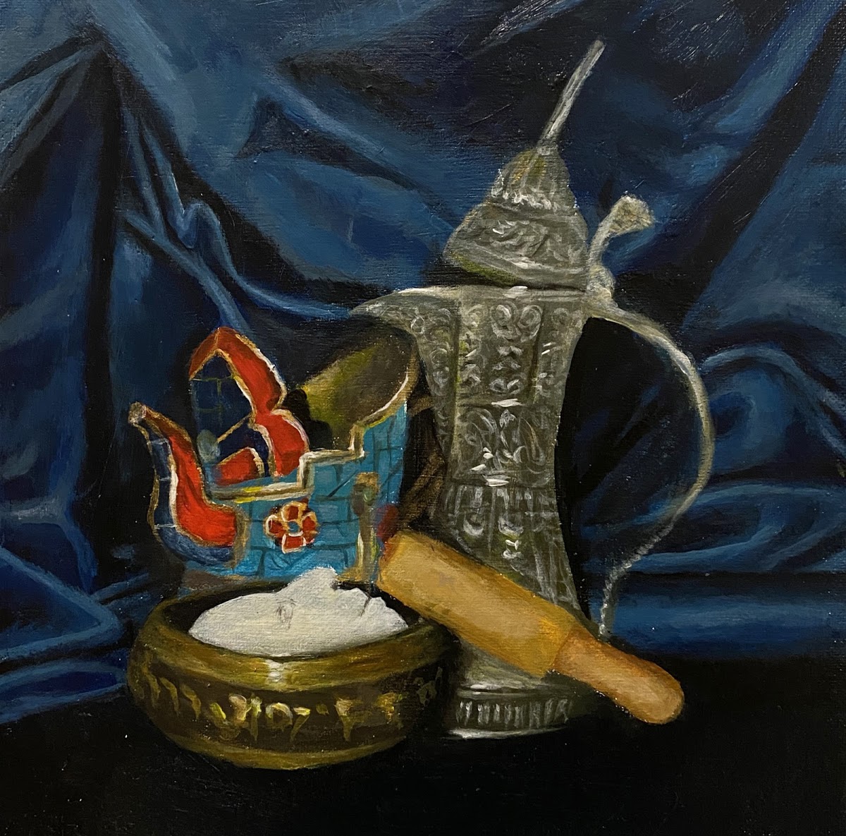 Still life painting by first-year student Jasem Al Sanea 24 EFS