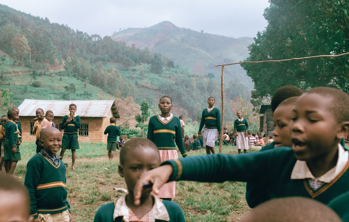 School children outside in Uganda, Zenzele Ojore 18 PH