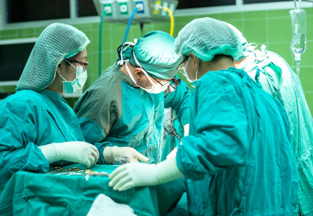 Surgical team at work in operating room