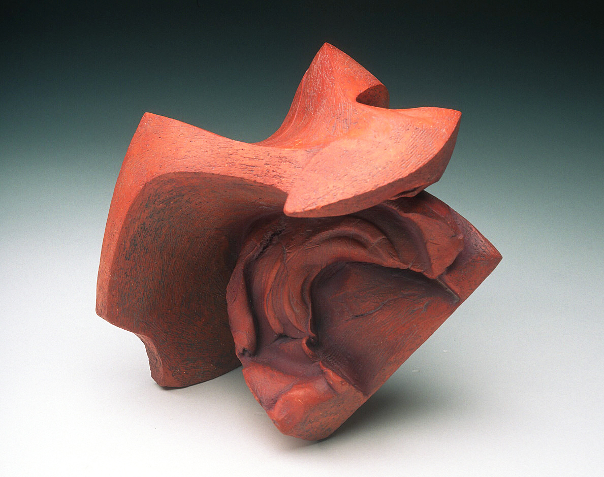 red sculptural piece by Baralaye
