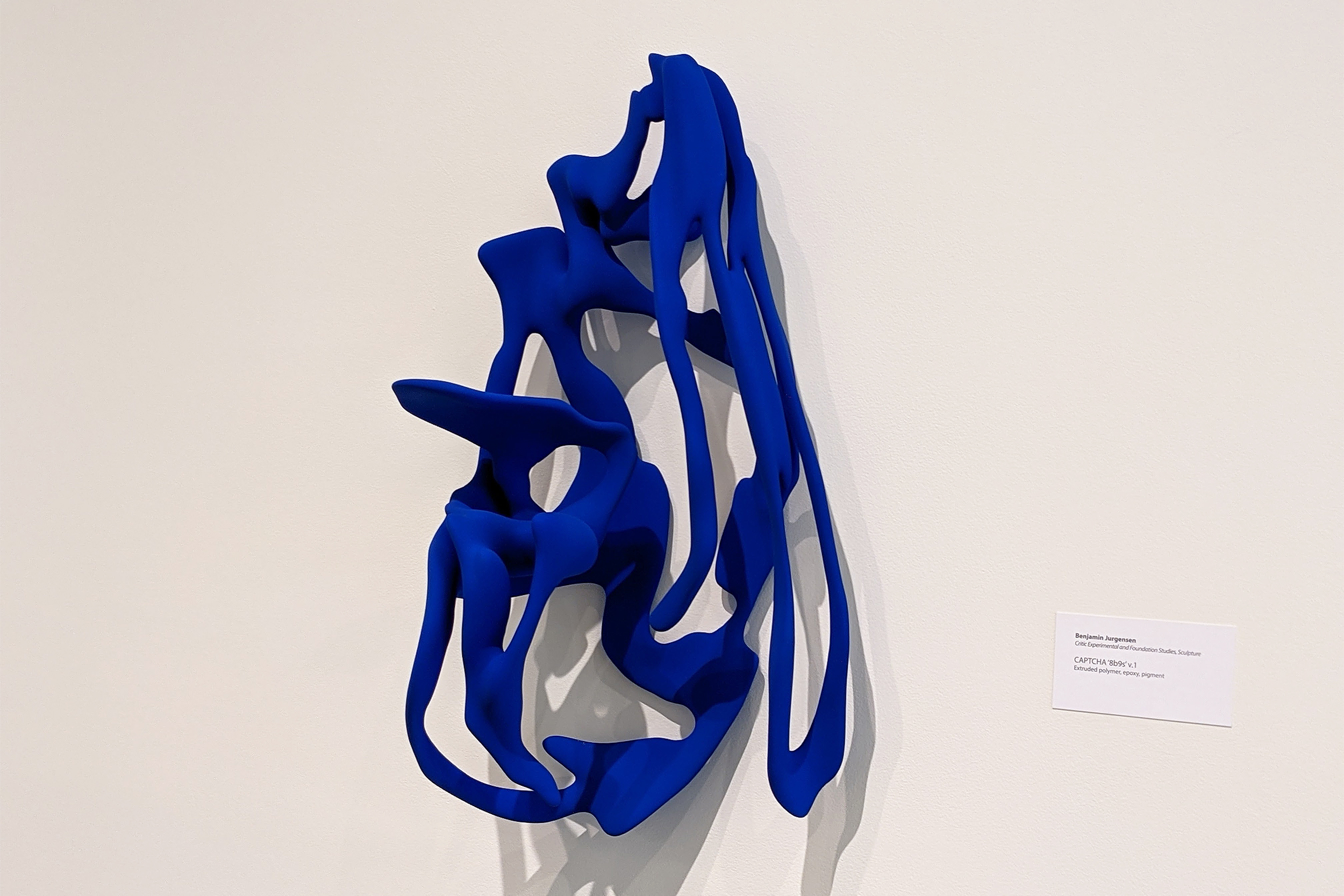 bright blue sculpture