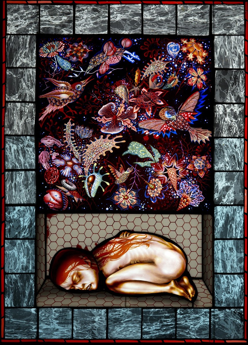 Anchoress (2015, stained glass, 35 x 25") by Judith Schaechter 83 GL