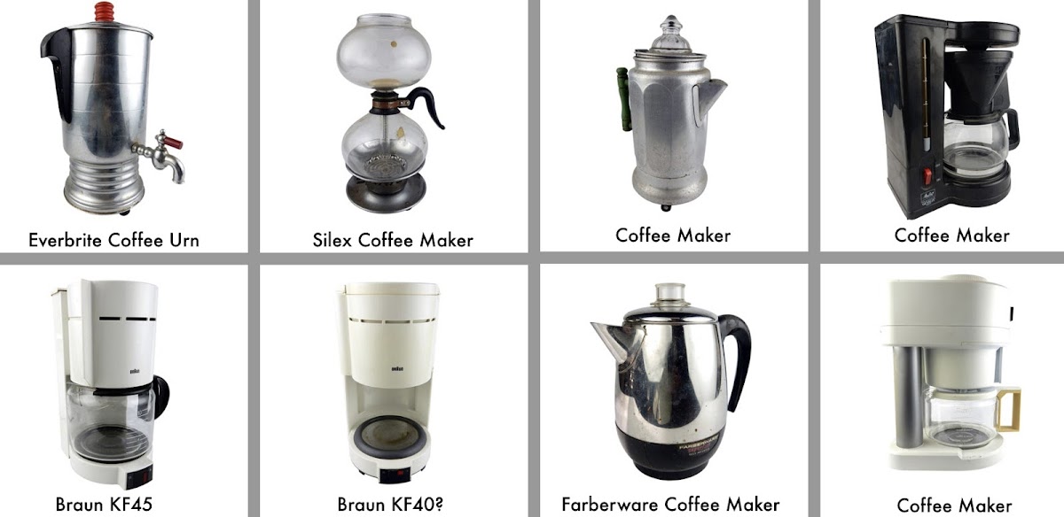 Coffee Makers from different time periods