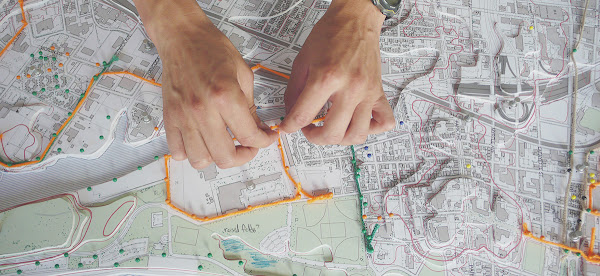 Hands creating 3d map