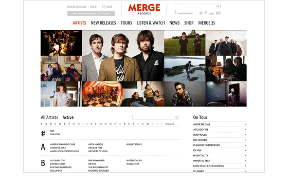 Visual system for Merge Records, that Justin Kerr 90 GD collaborated on