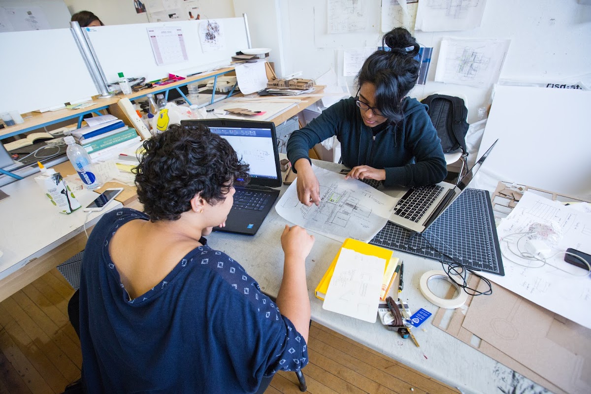 Students at work in a studio