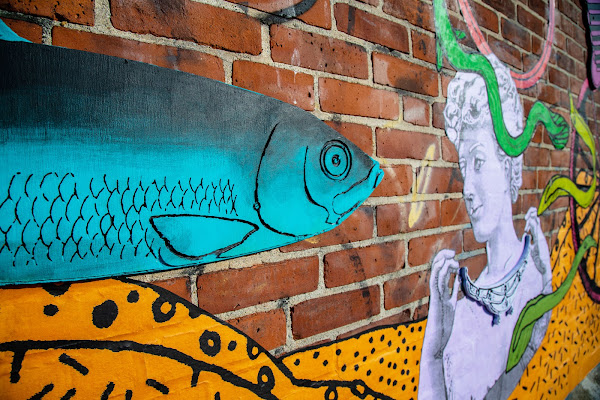 Fish detail from What's in the river mural by Keri King 05 IL