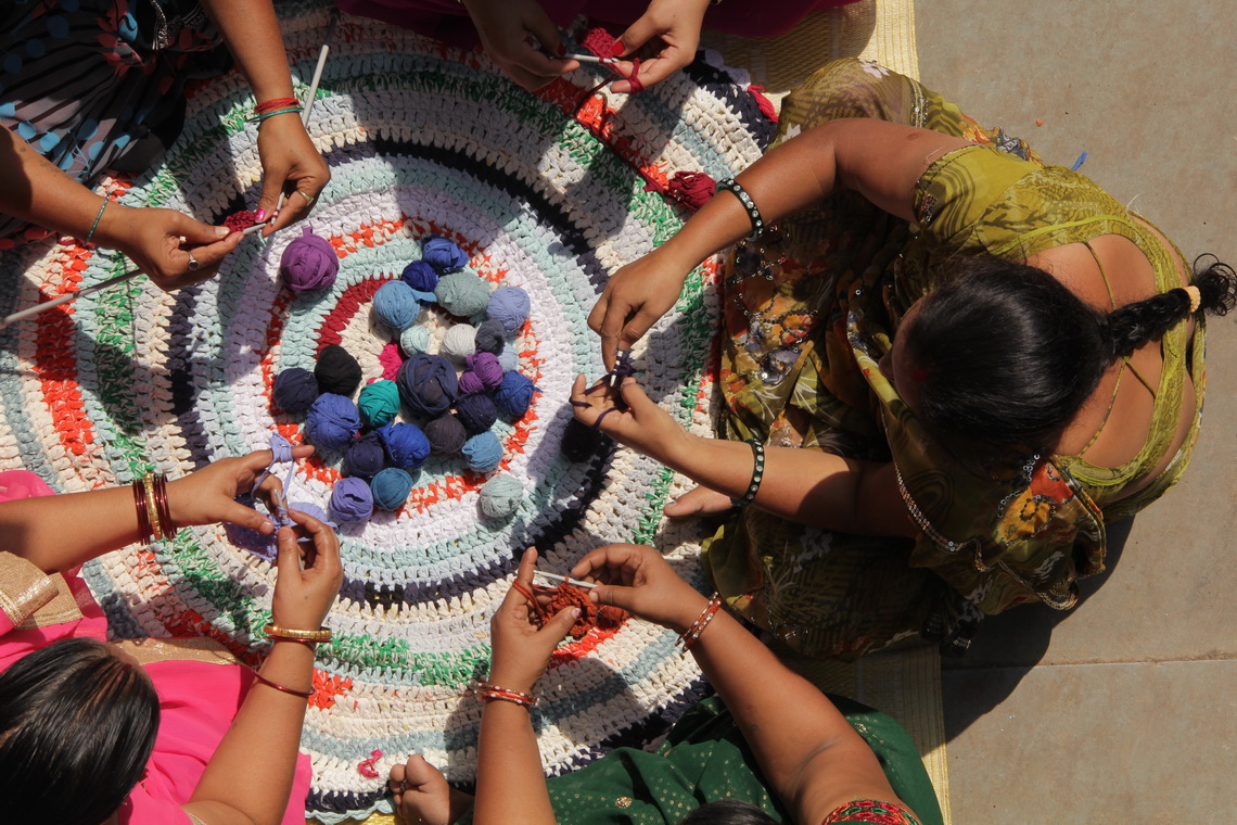 Women doing crafts in Jaipur, India