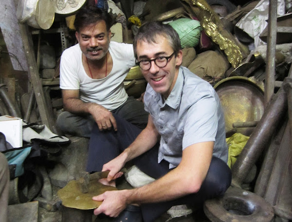 Joshua Enck MFA 03 FD with local artisan in India