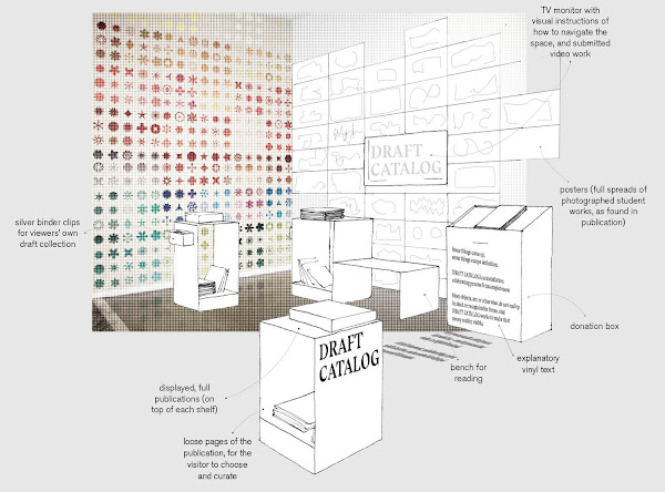 Installation proposal for the RISD Museum by Graphic Design seniors Raina Wellman, Eliza Chen and Theia Flynn