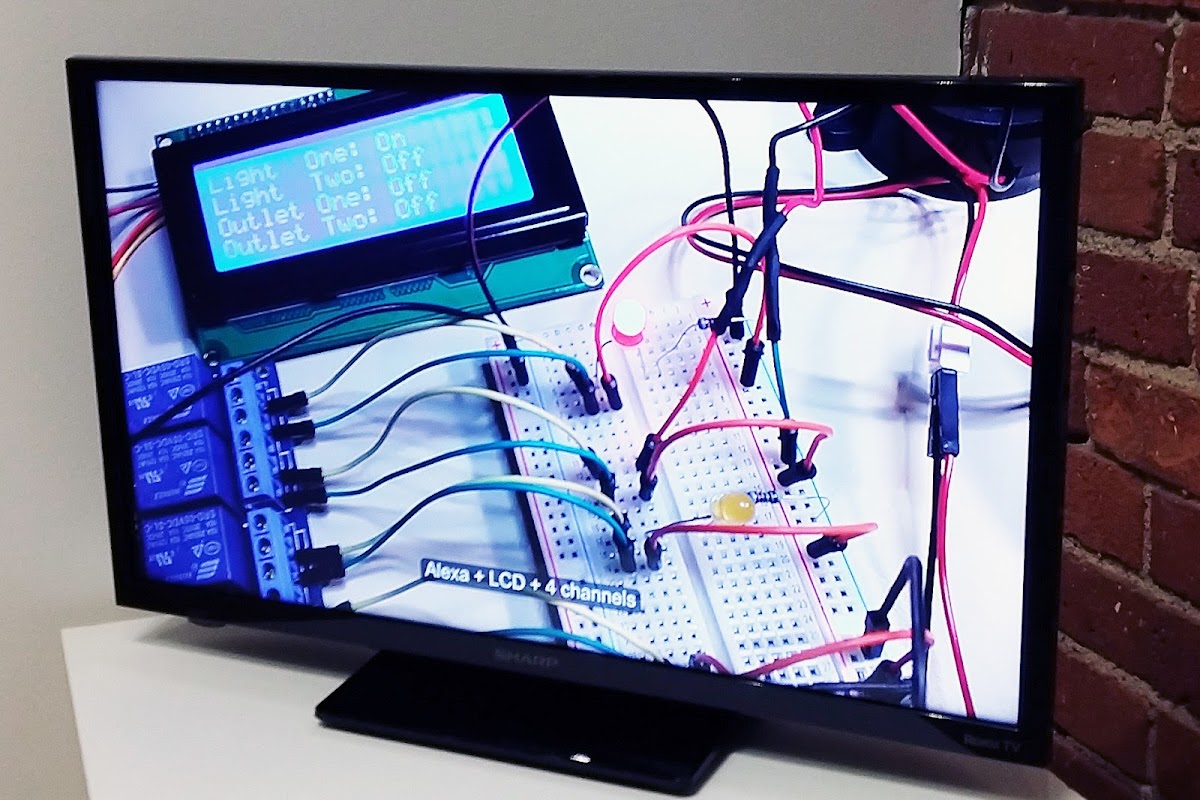 Television monitor showing many cords plugged into different ports, Soojung Ham 92 ID