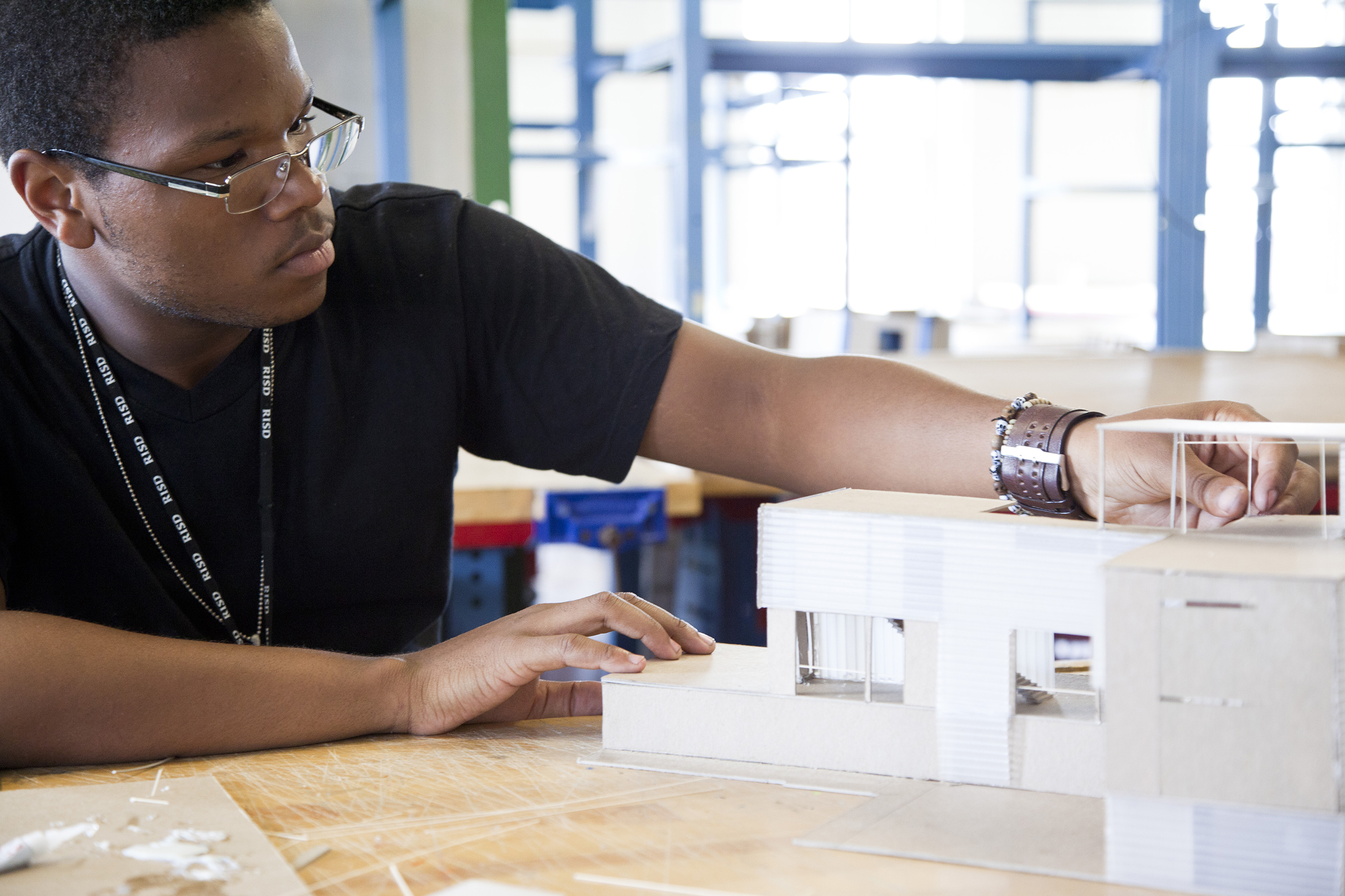 a Continuing Ed student at work in the studio