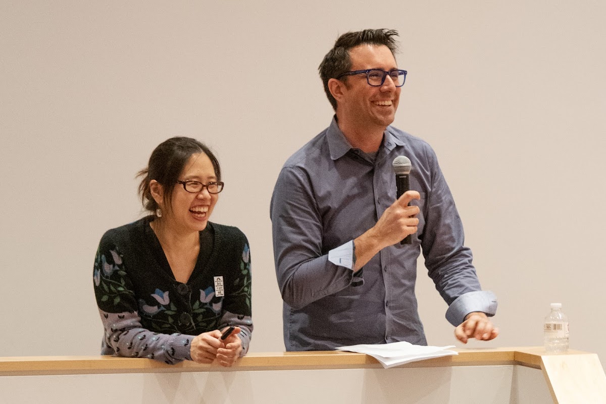 Jarrett J. Krosoczka 99 IL and Grace Lin 96 IL hosted a lively workshop with illustrators whose work is featured in the show