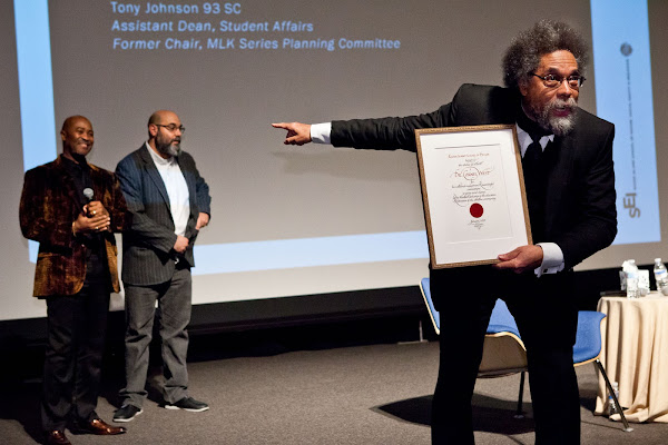 Cornel West accepts a citation at RISD