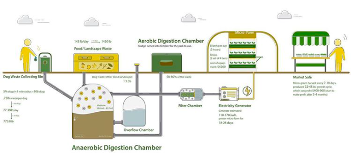 Anaerobic digestion chamber graphic diagram