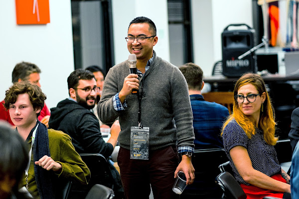 Assistant Professor Tom Weis MID 08 speaks at the N Square conference he helped host at RISD