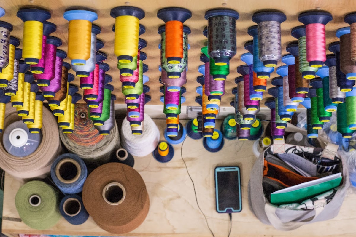 Colorful spools of thread