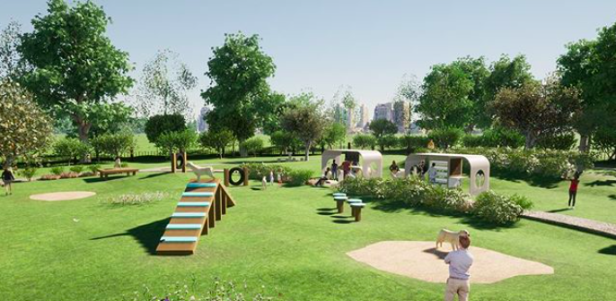 Concept image of the DoGreen dog park