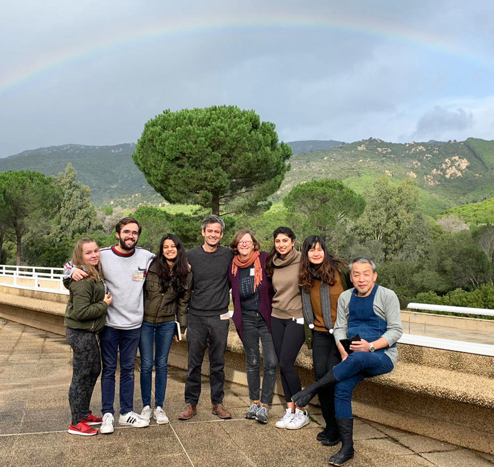 Students and instructors posing happily in Sardinia