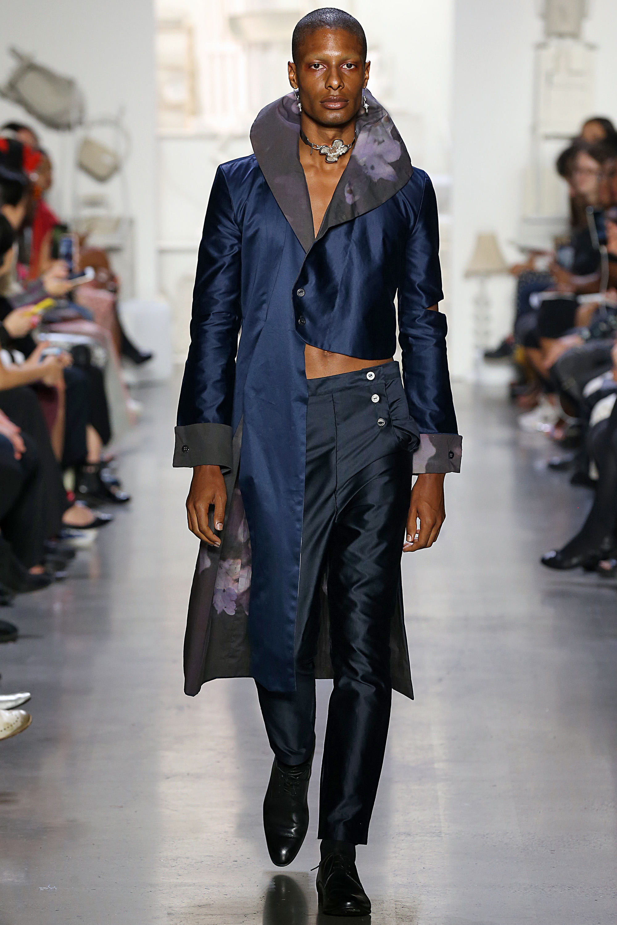 Model wearing an androgynous suit by Xiaoyan Jiang 18 AP